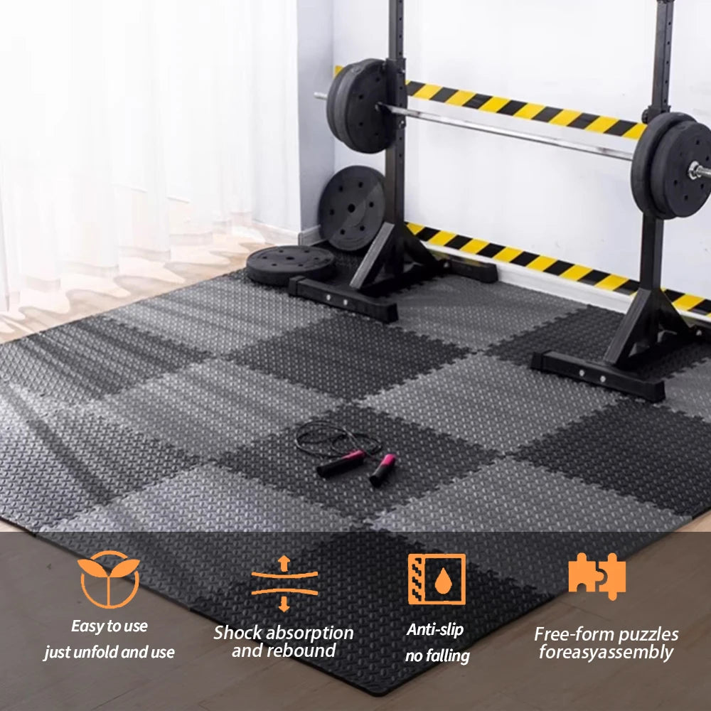 Premium EVA Gym Floor Mats – Shock-Absorbing Interlocking Workout Flooring